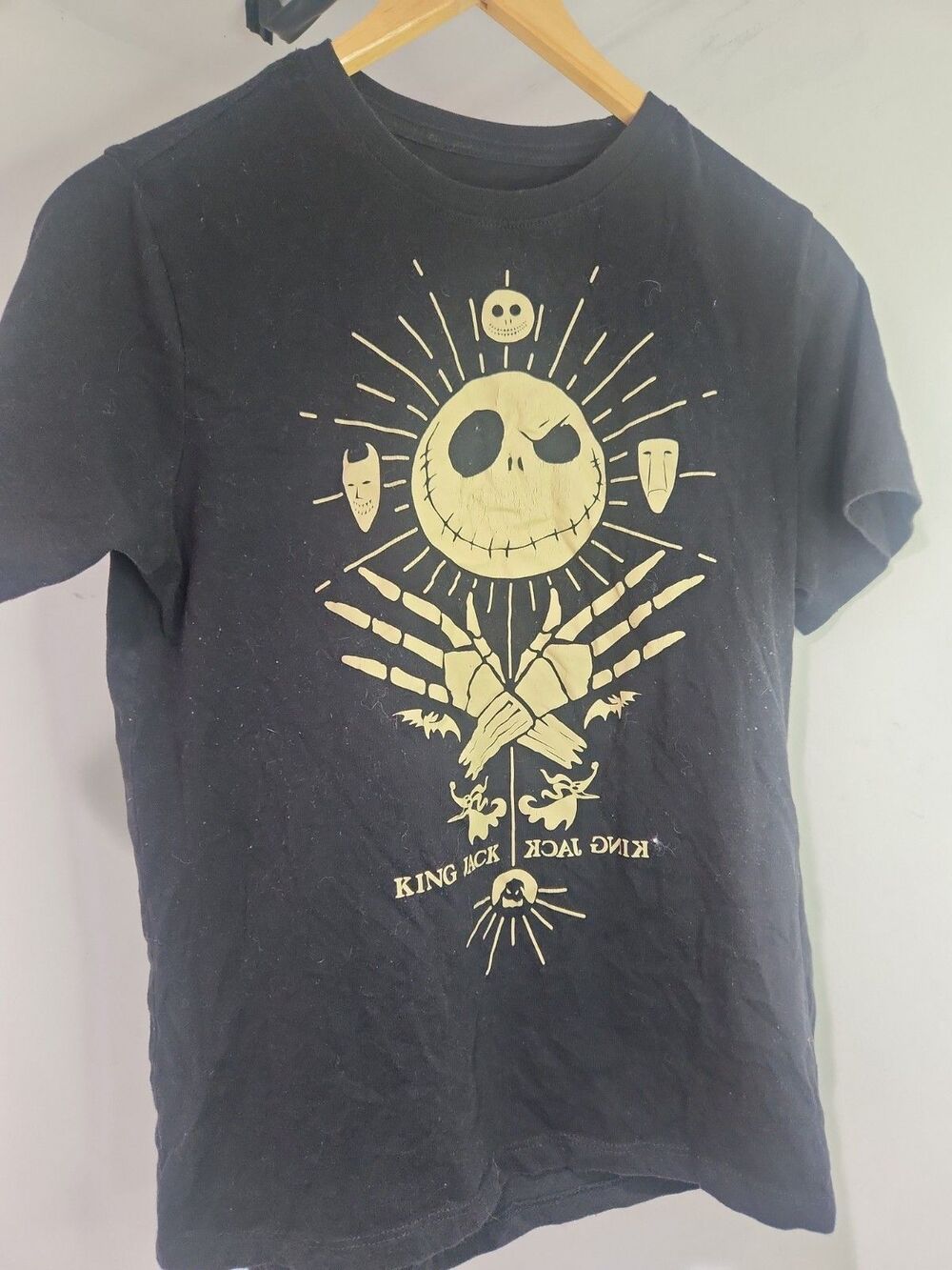black Disney The Nightmare Before Christmas graphic t-shirt XL "King Jack"F81